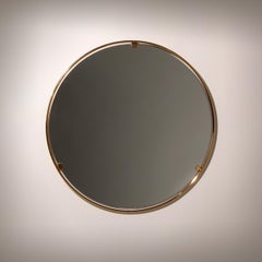 Italian 1960s Solid Brass Wall Mirror with Original Patina – Milan Nightlife