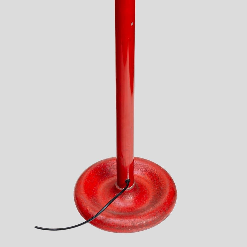 Italian 1960s Stilnovo design Red lacquered Metal floor lamp 2