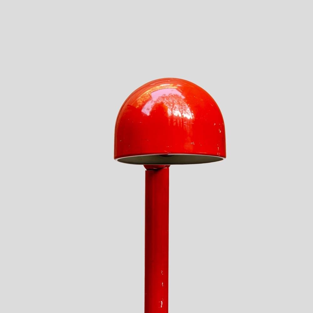 Italian 1960s Stilnovo design Red lacquered Metal floor lamp 3