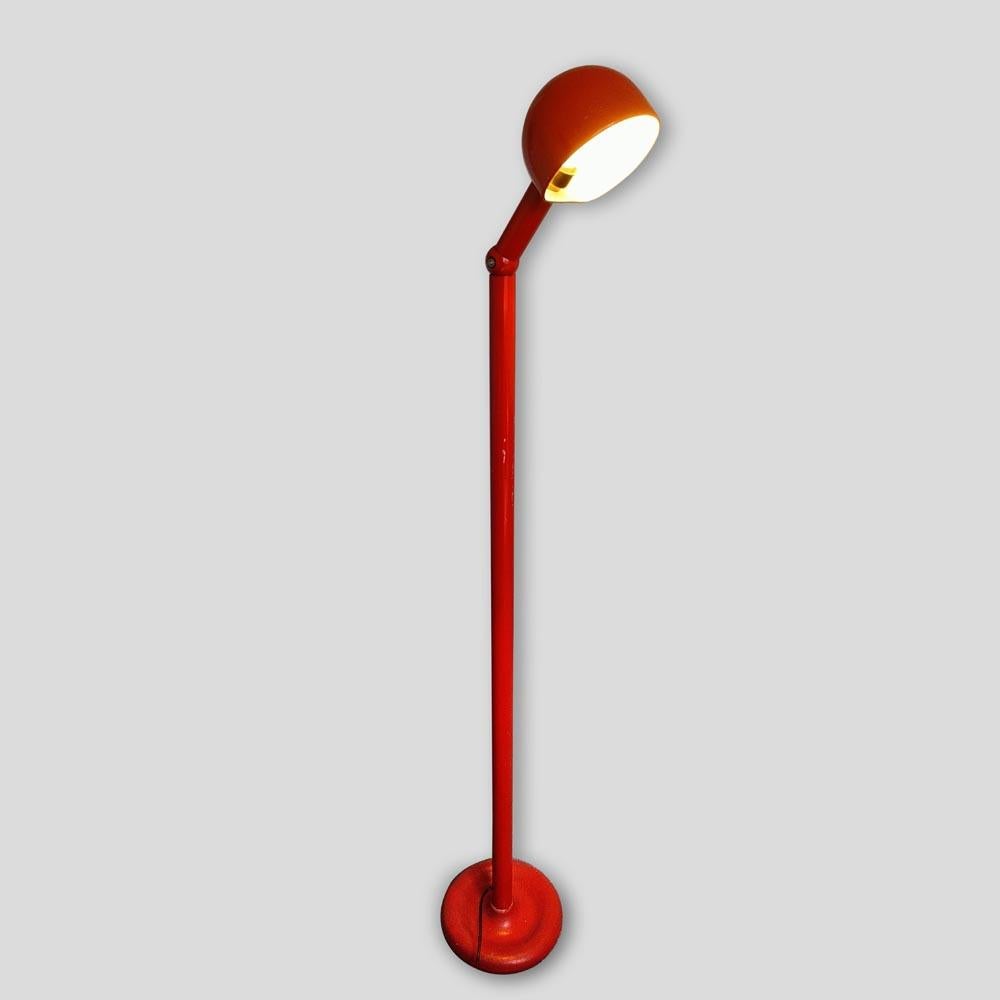 Italian 1960s Stilnovo design Red lacquered Metal floor lamp 5