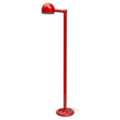 Italian 1960s Stilnovo design Red lacquered Metal floor lamp