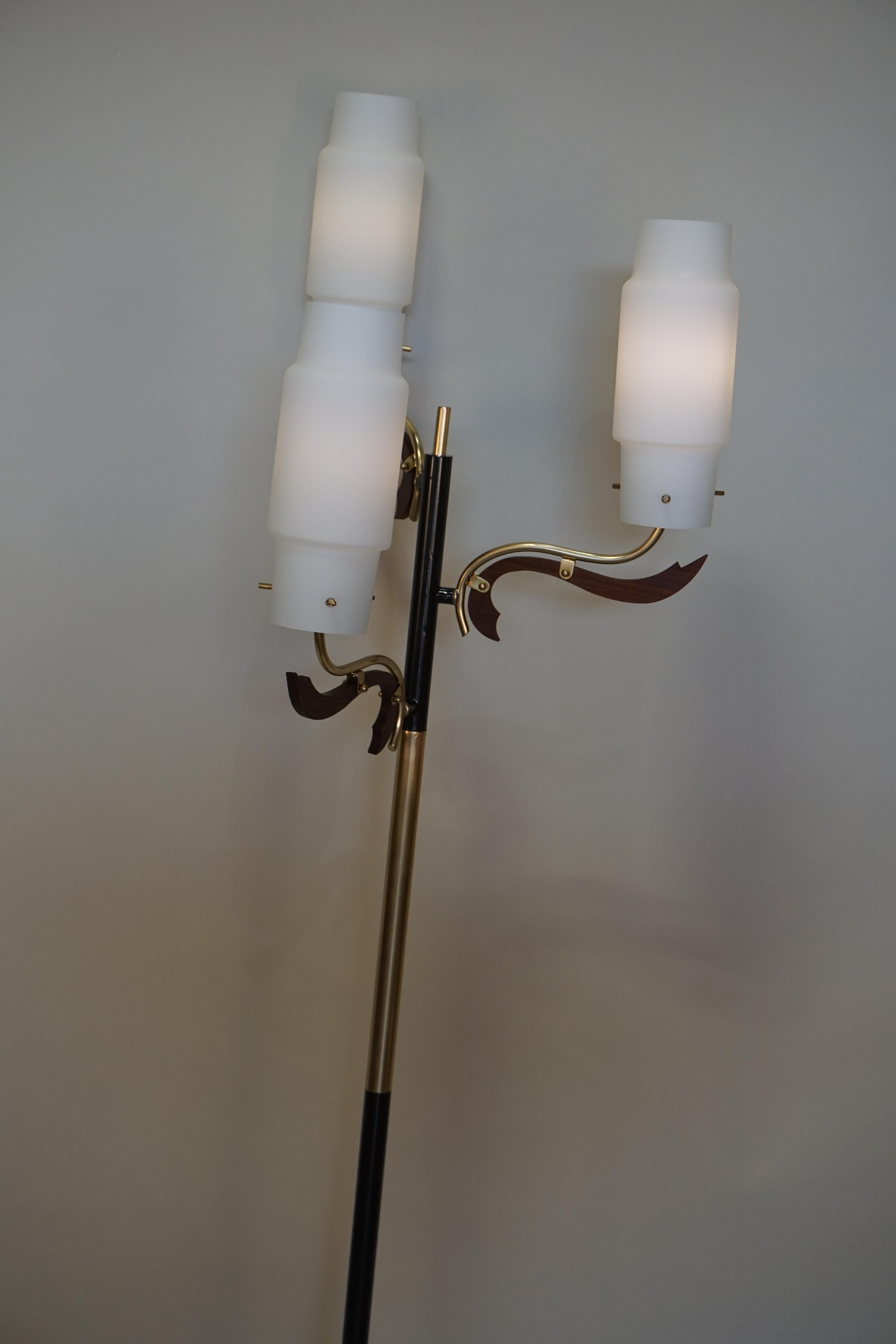 Bronze Italian 1960s Stilnovo Style Floor Lamp