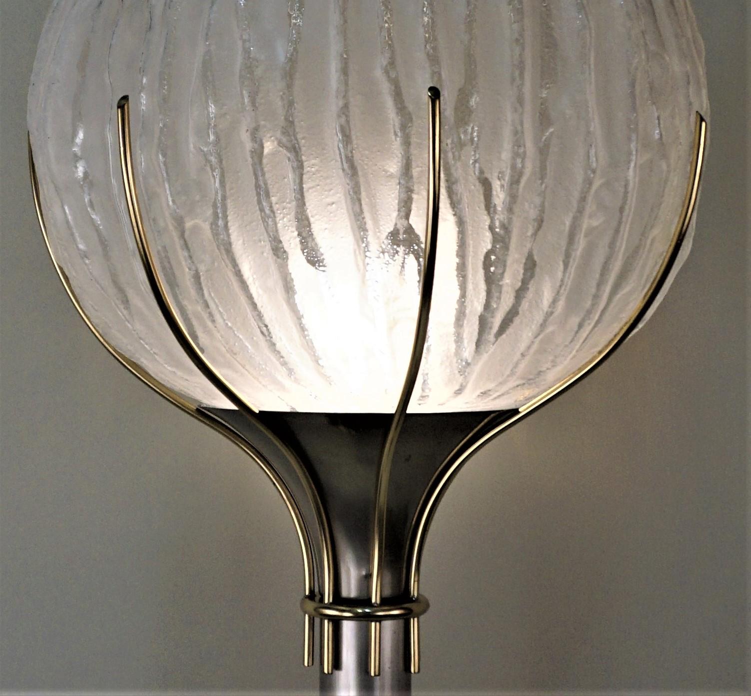Modern Italian 1960s Textured glass Floor Lamp