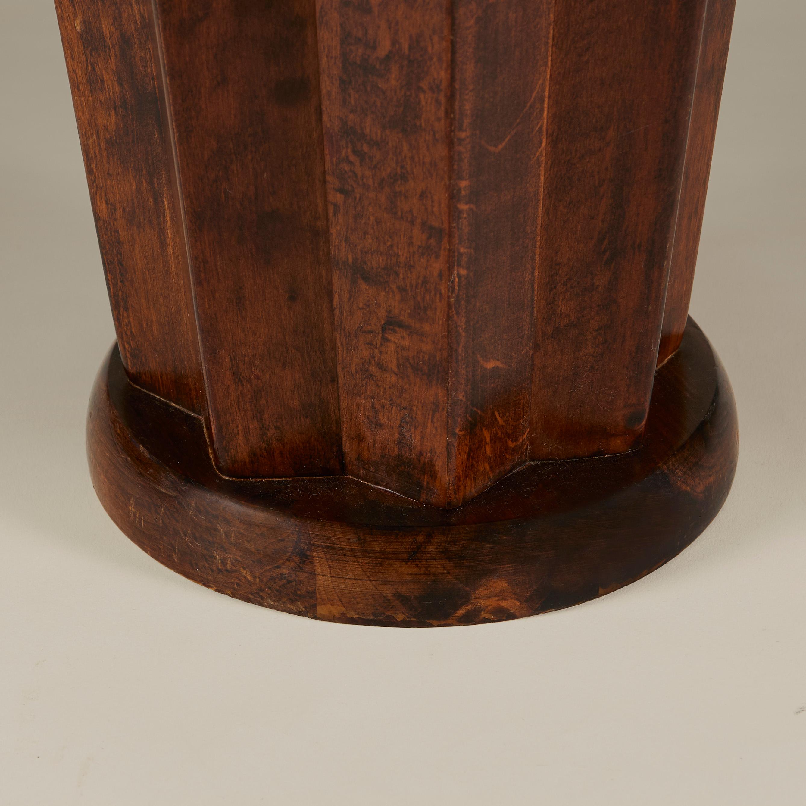 Wood Italian 1960s wooden umbrella stand in an Arts & Crafts style For Sale