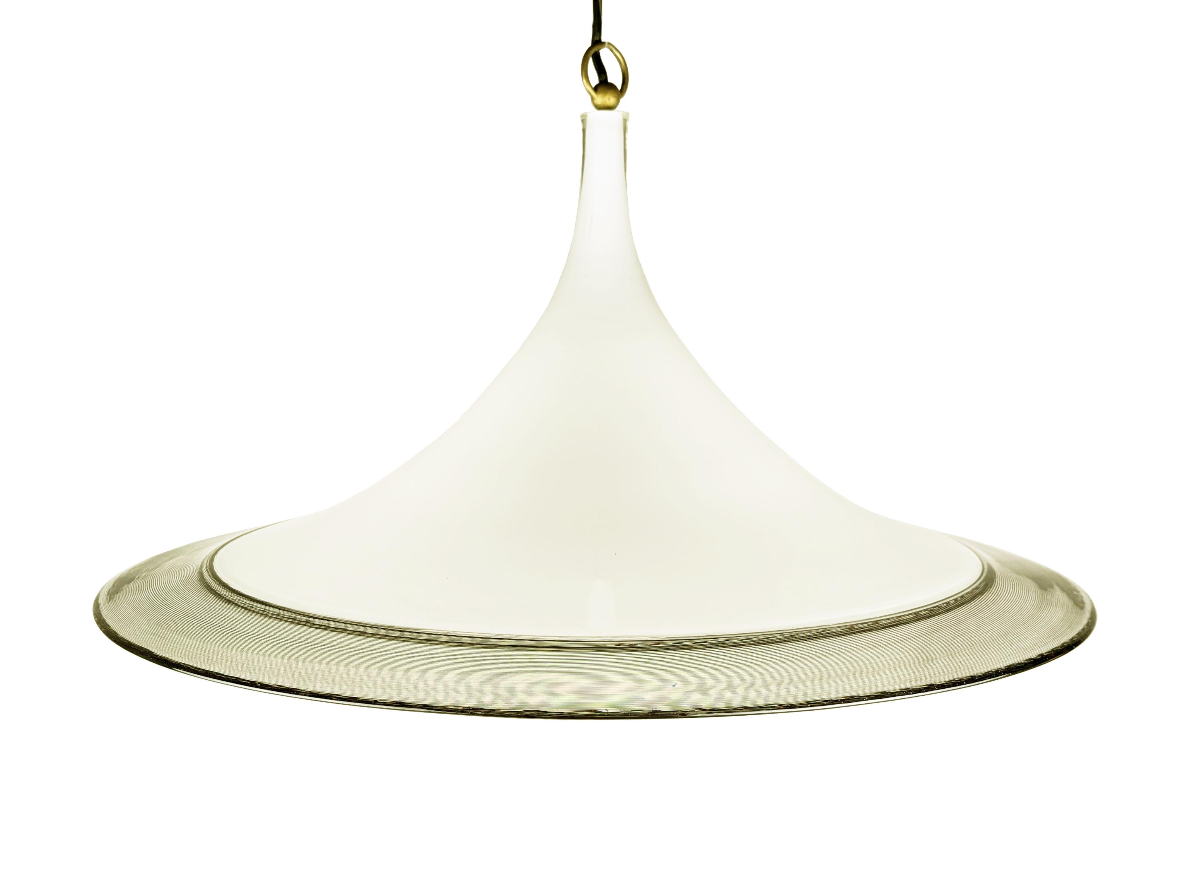 Fatto a mano Lampada a sospensione in vetro di Murano degli anni 1970/80 di Lino Tagliapietra in vendita