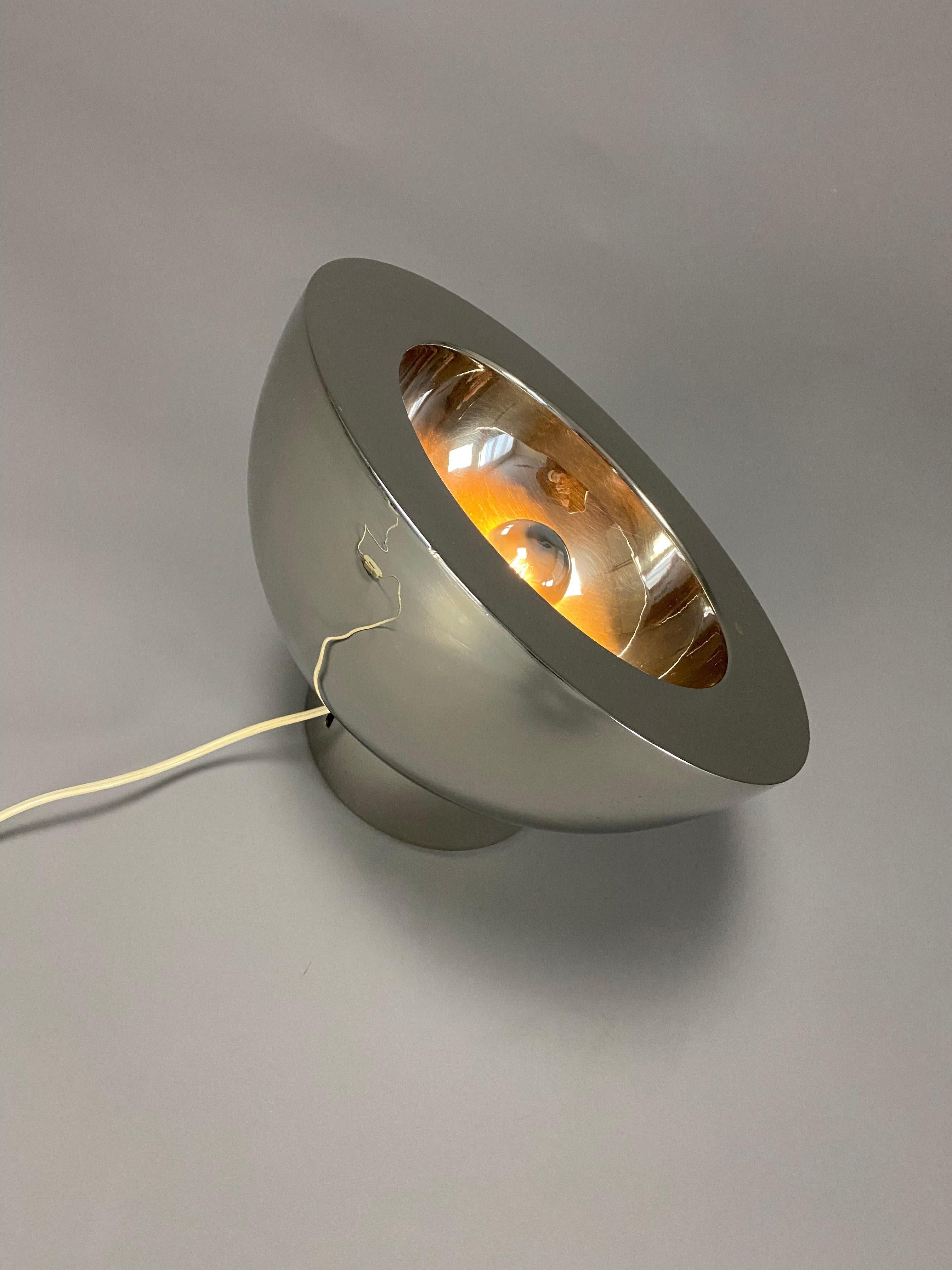 Fin du 20e siècle Lampe de bureau italienne réglable en métal nickelé des années 1970 en vente