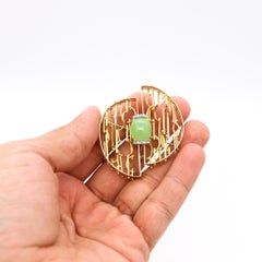 Broche pendentif cinétique italienne en or 18 carats avec diamants 9,74 carats, Studio, 1970