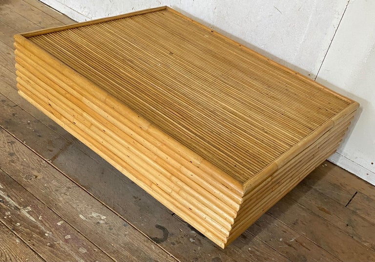20th Century Italian 1970s Bamboo Coffee Table For Sale