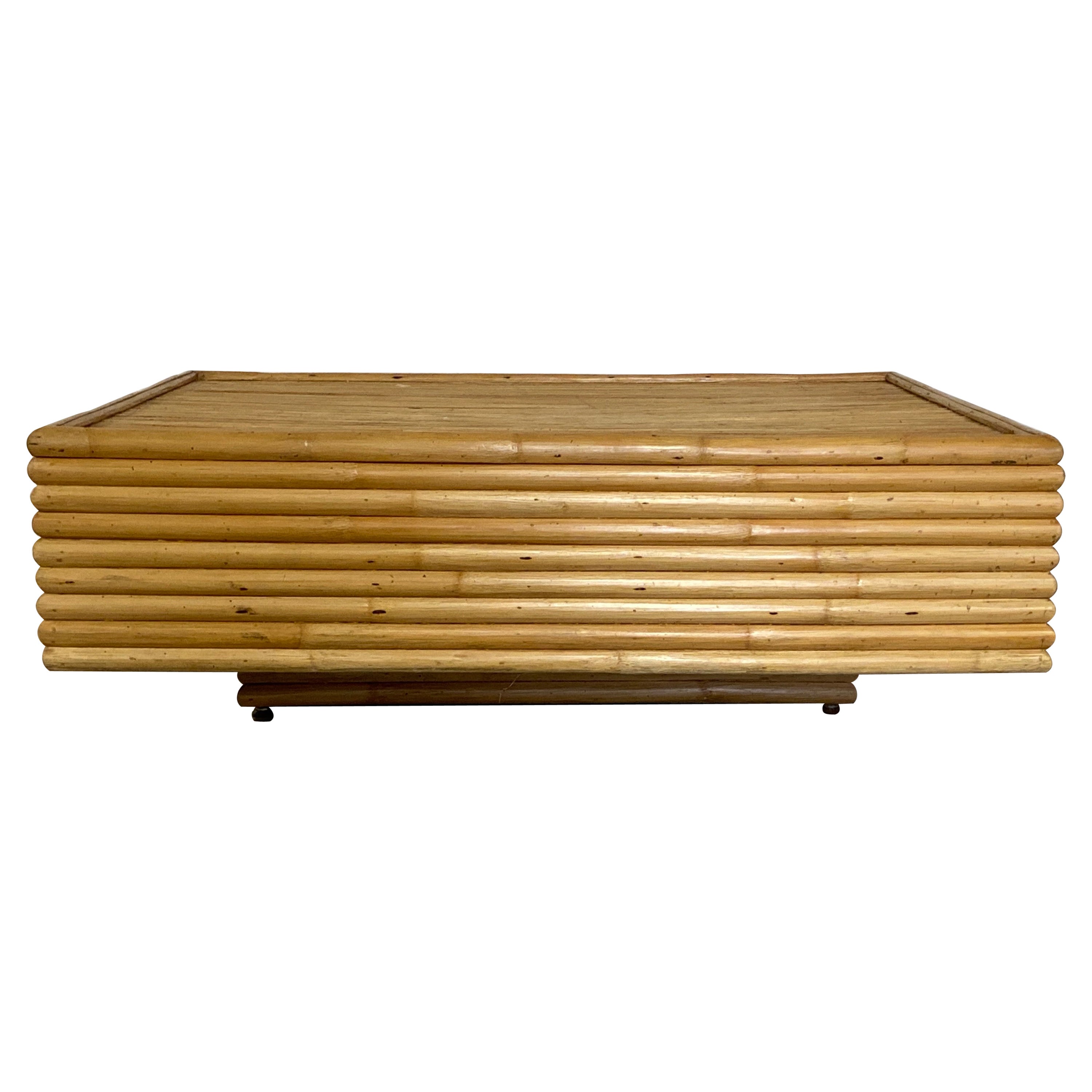 Italian 1970s Bamboo Coffee Table