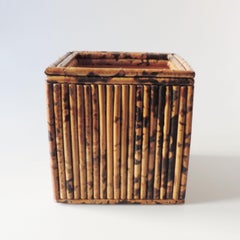 Italienische Bambusblumen-Pflanzgefäß aus den 1970er Jahren