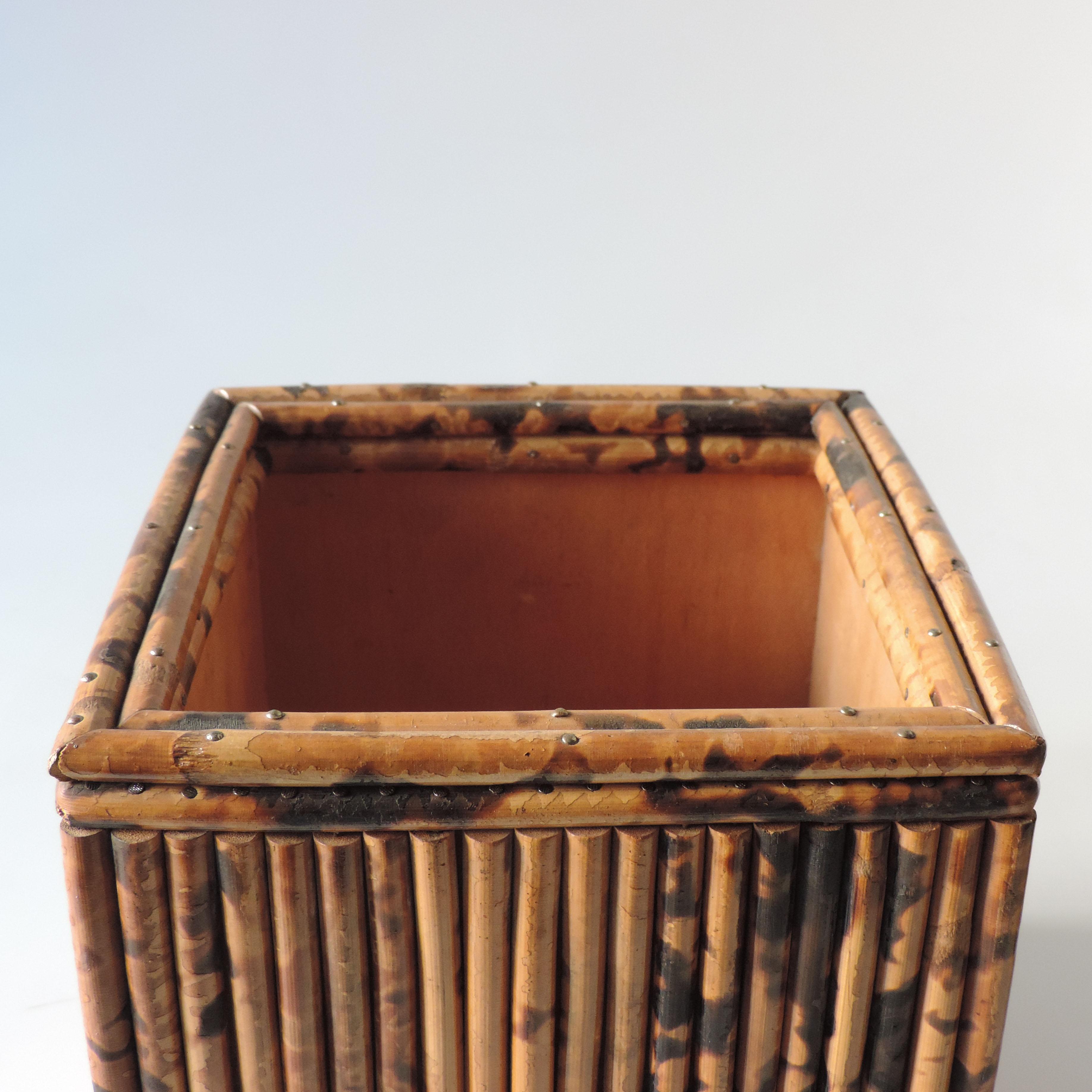 Italian 1970s Bamboo Flower Planter In Good Condition For Sale In Milan, IT