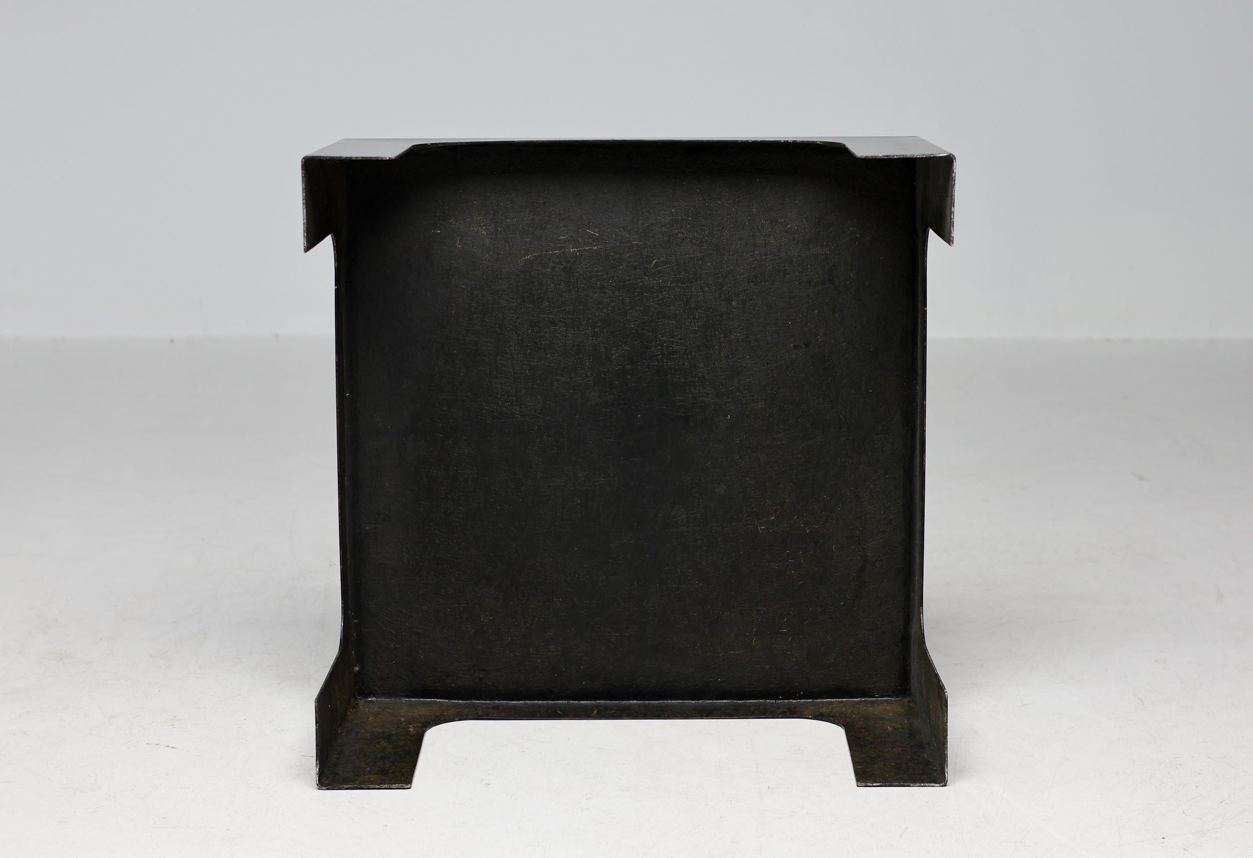Mid-Century Modern Italian 1970s Black Fiberglass Square Coffee Table For Sale