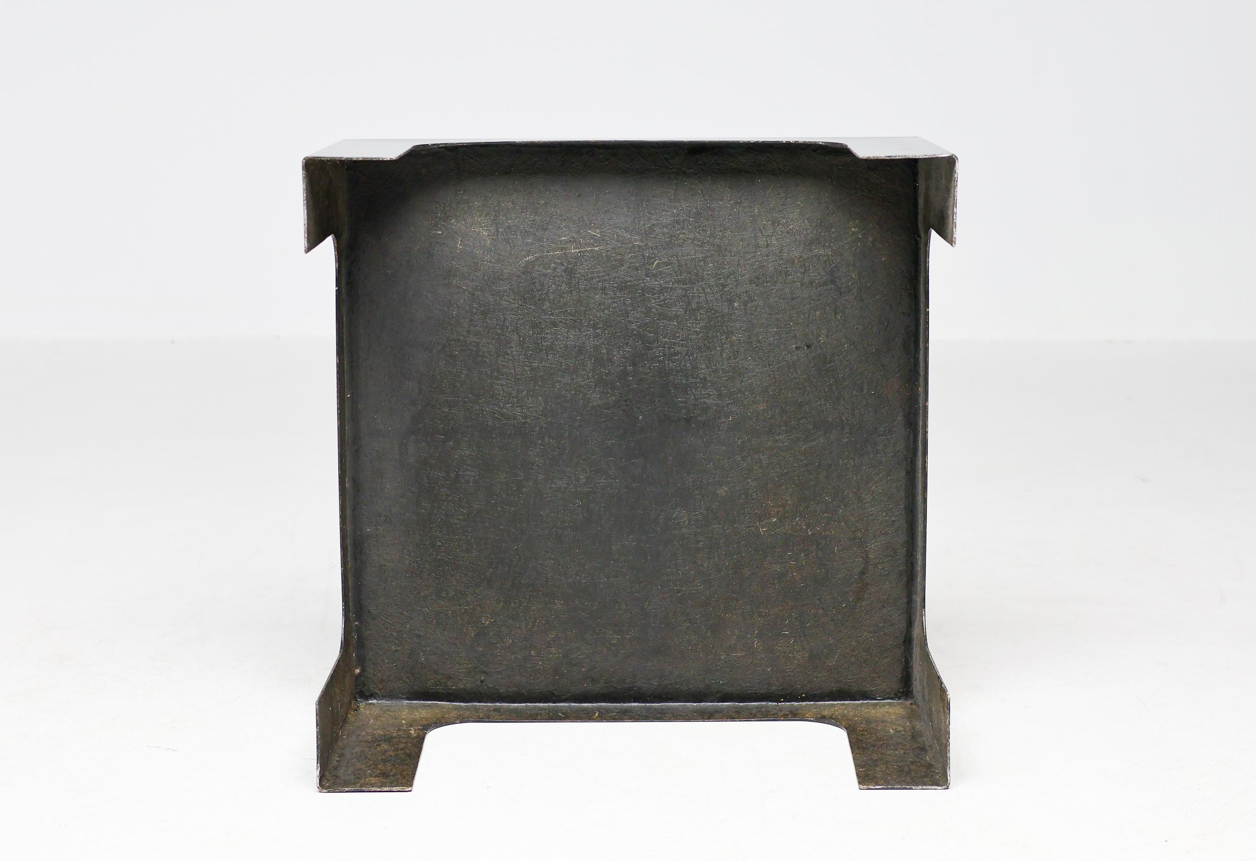 20th Century Italian 1970s Black Fiberglass Square Coffee Table For Sale