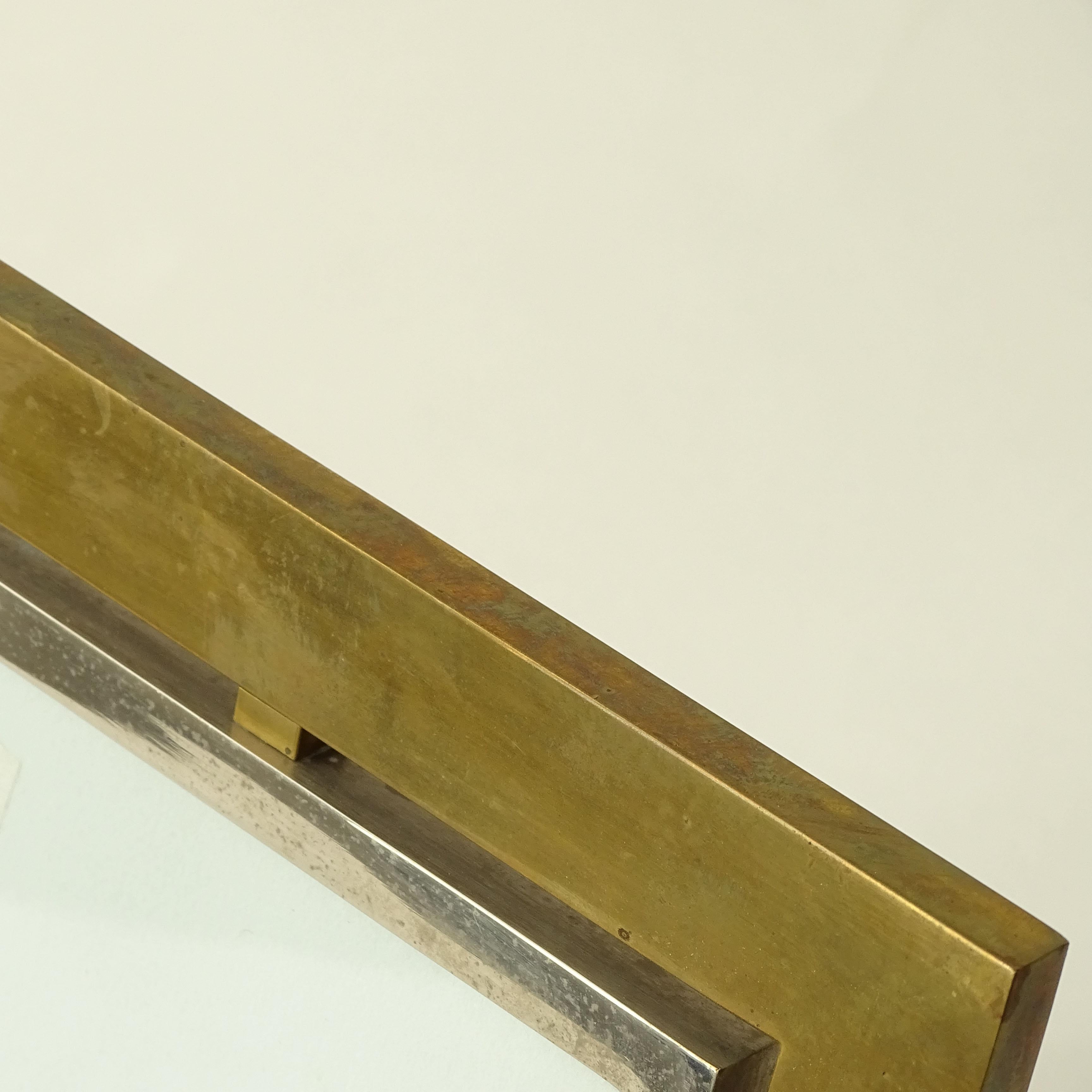 Mid-Century Modern Italian 1970s Brass and Chrome Picture frame For Sale
