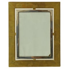 Retro Italian 1970s Brass and Chrome Picture frame