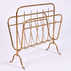 Italian 1970s brass magazine rack