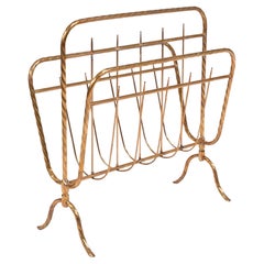 Italian 1970s brass magazine rack