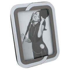 Italian 1970s Chrome and Gunmetal Picture Frame