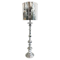 Grand lampadaire italien chromé des années 1970 de style "Candlestick" 2