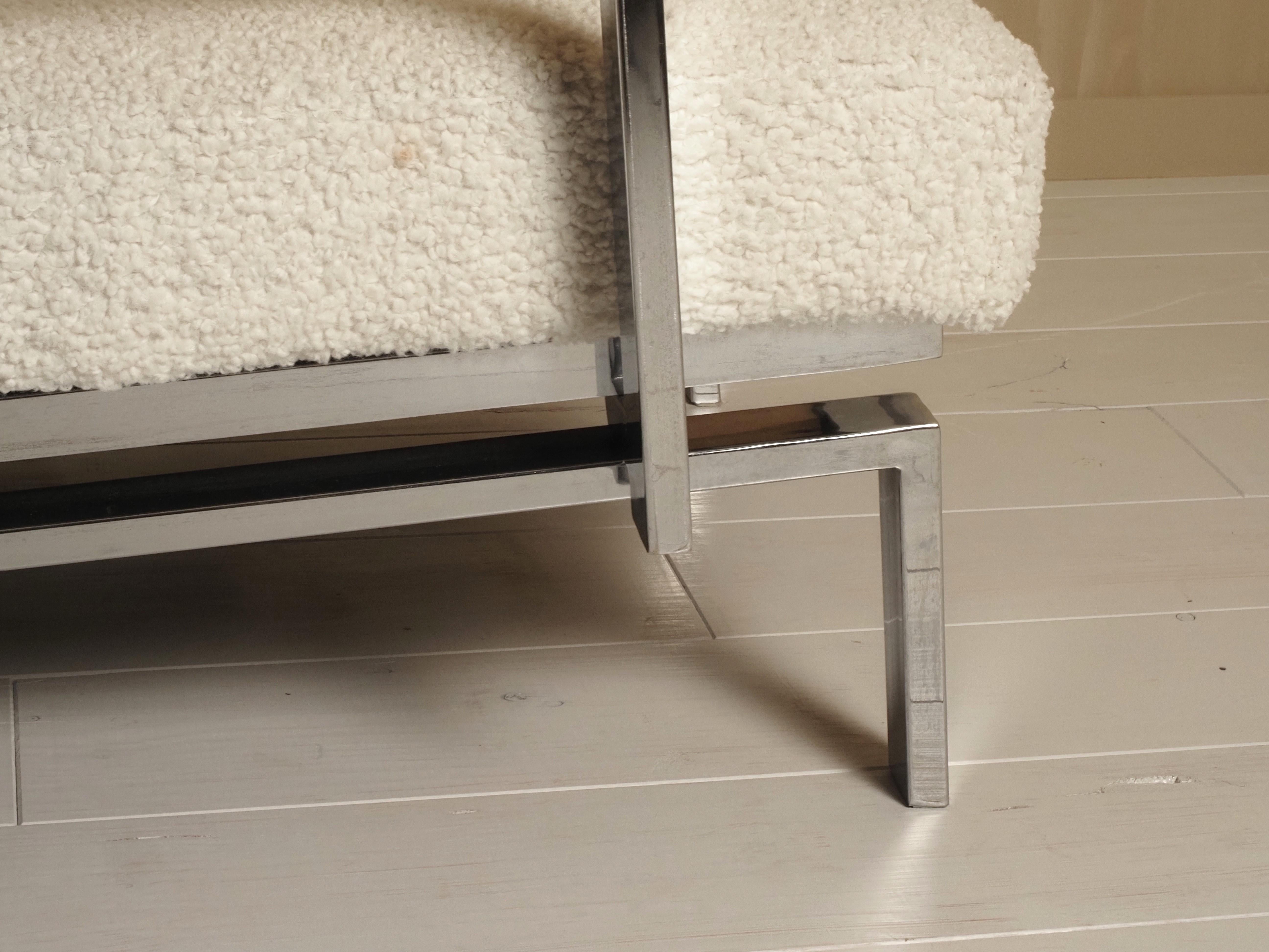 Fauteuil de salon italien chromé des années 1970 en vente 9