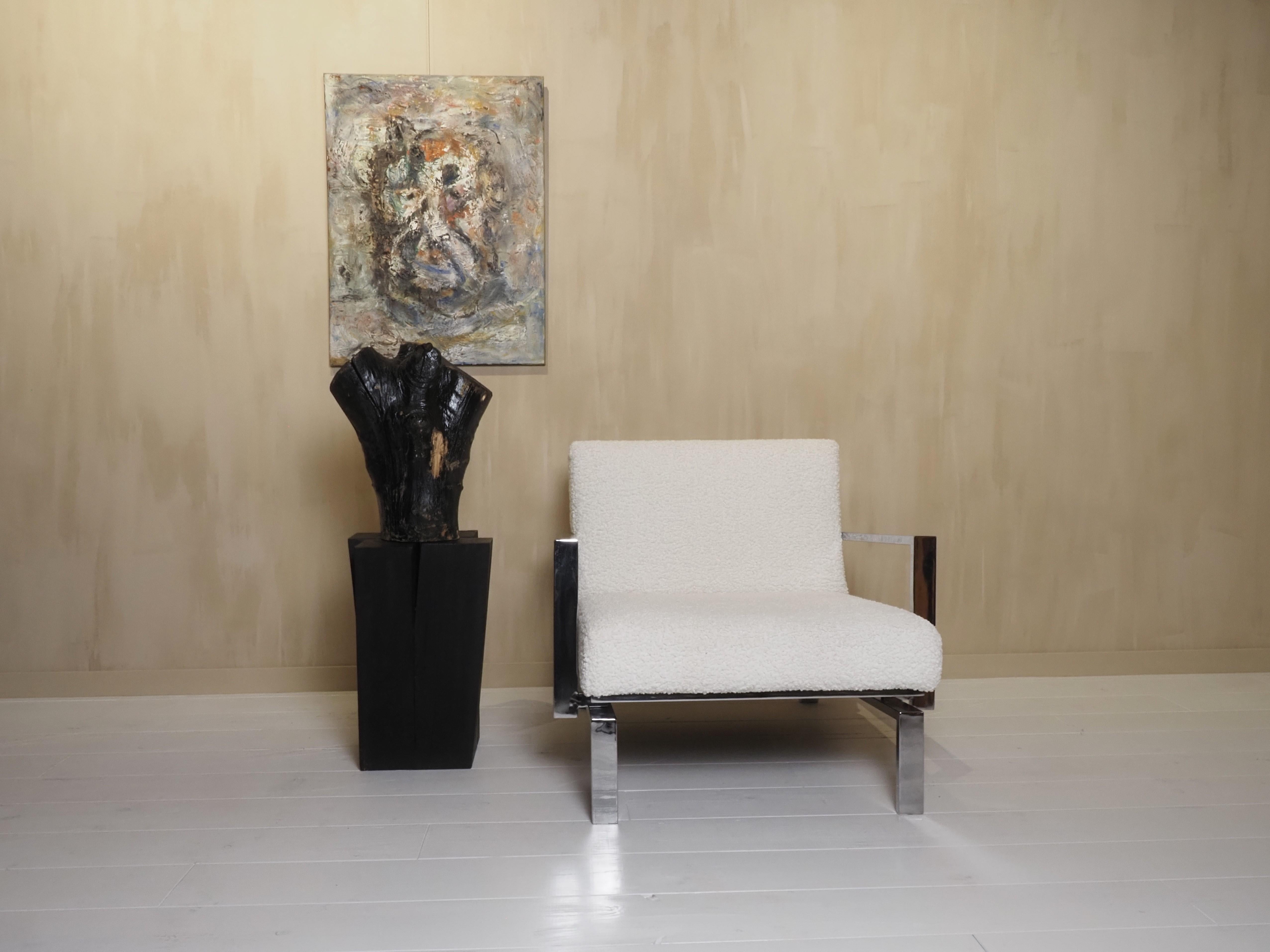 Fauteuil de salon italien chromé des années 1970 en vente 13