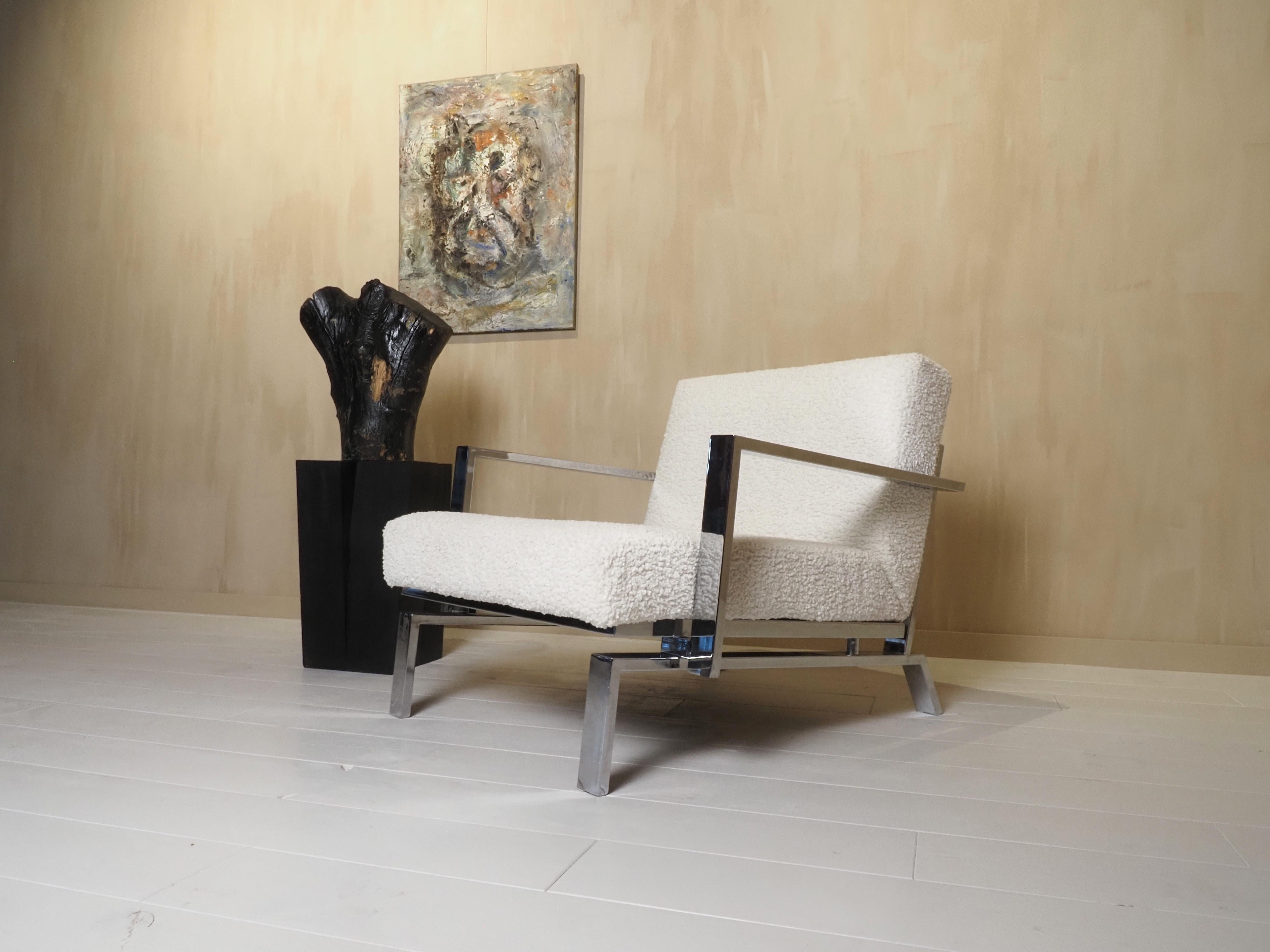 Fauteuil de salon italien chromé des années 1970 en vente 14