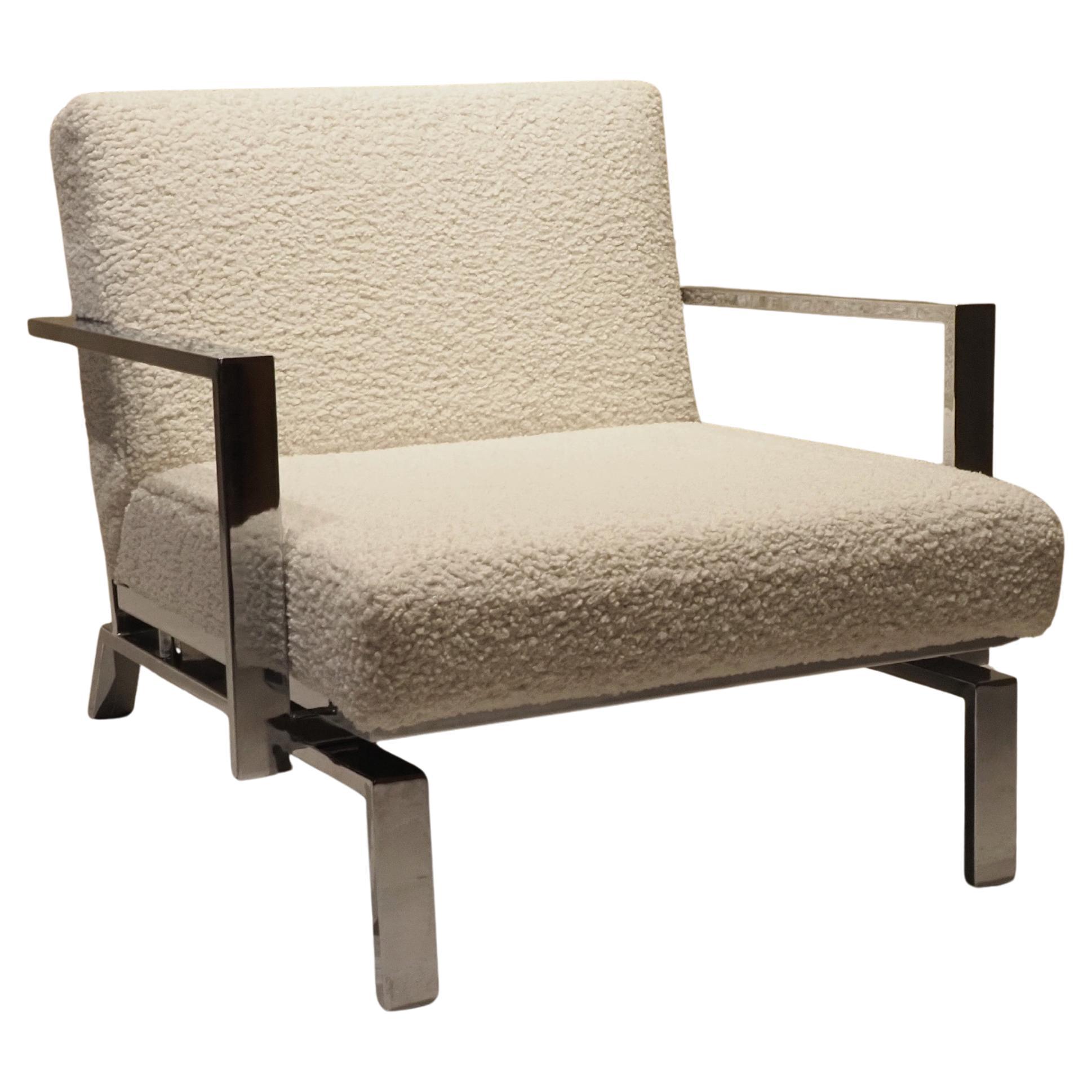 Italian 1970's chrome teddy lounge chair
