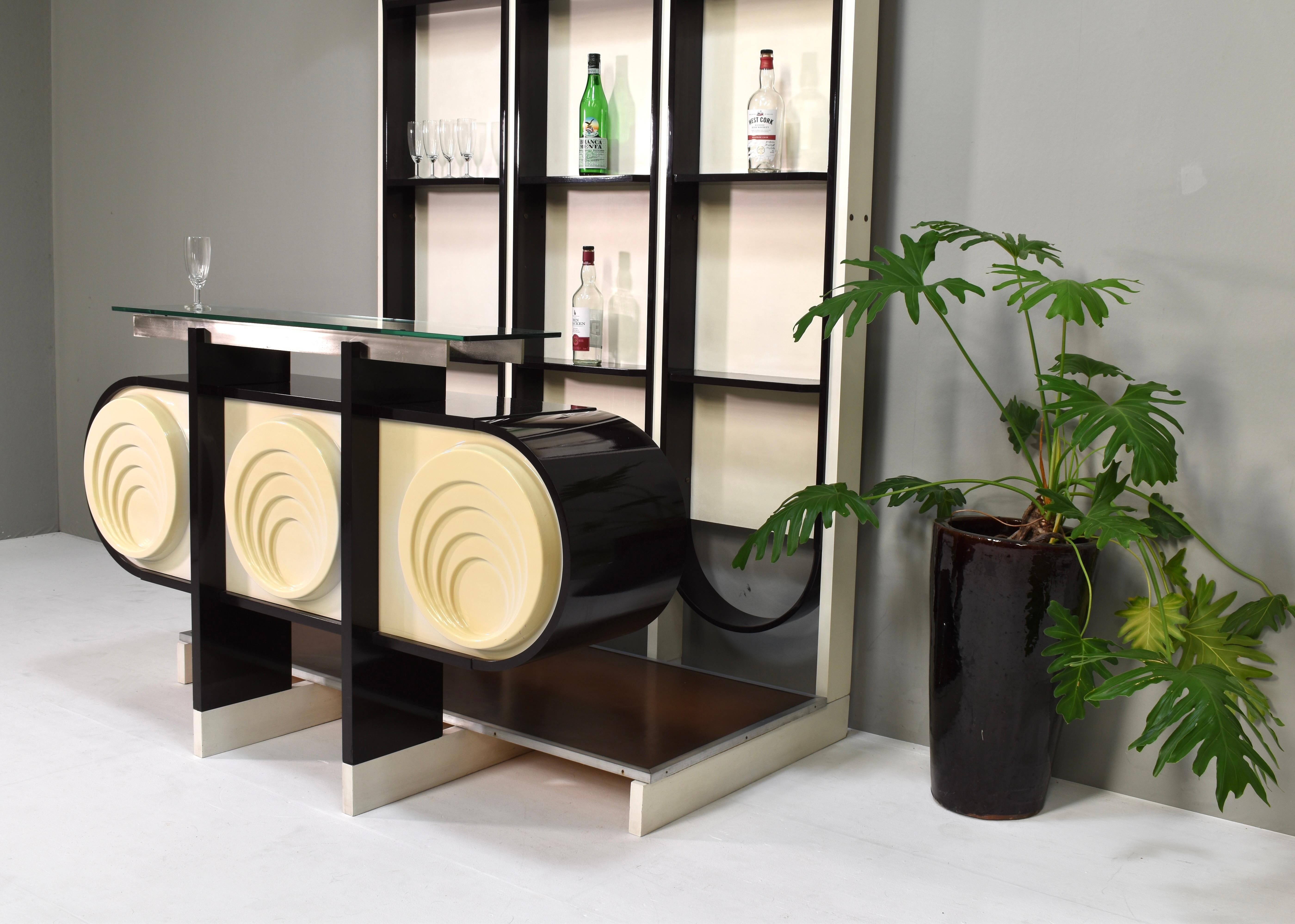 Italienische Cocktail-Trockenbar im Joe Colombo-Stil aus den 1970er Jahren, Italien - um 1975 im Angebot 2