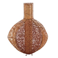 Handgefertigte italienische Korb-Stehlampe aus den 1970er Jahren, Mid-Century Modern