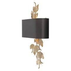 Italian 1970s Design Style and Organic Look Brass Wall Light