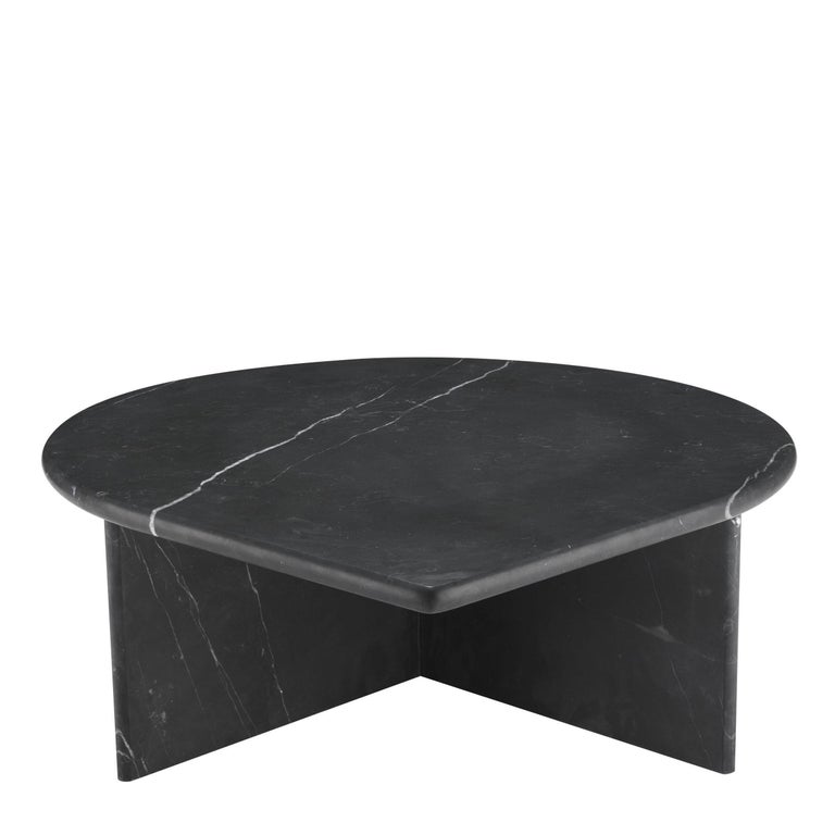 Italian 1970s Design Style Black Marble Set of Three Nesting Coffee Tables In New Condition For Sale In Tourcoing, FR