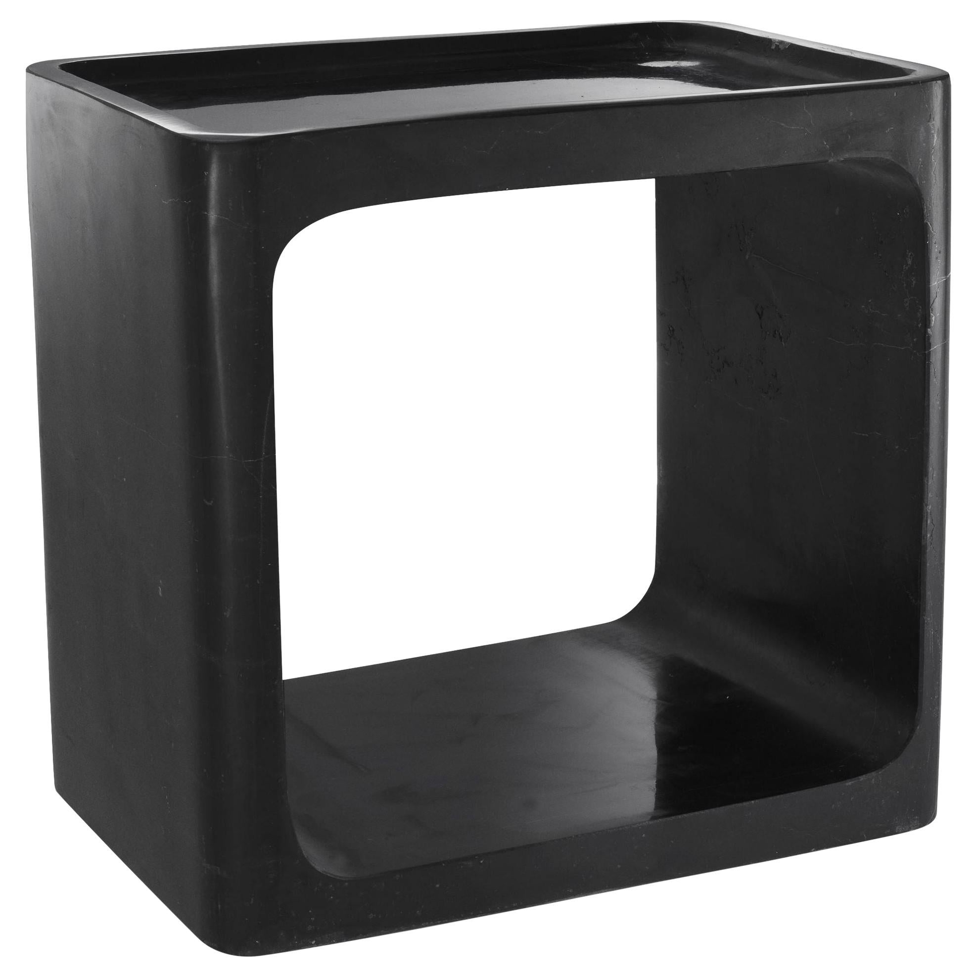 Italian 1970s Design Style Black Marble Side Table