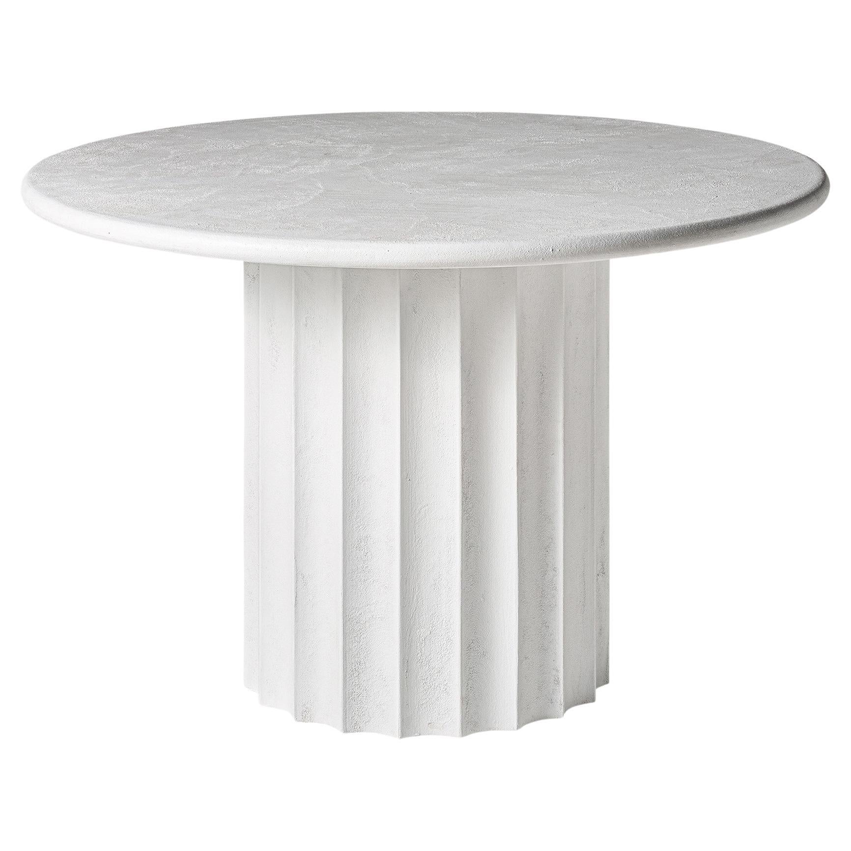 Italian 1970s Design Style White Concrete Pedestal Table For Sale