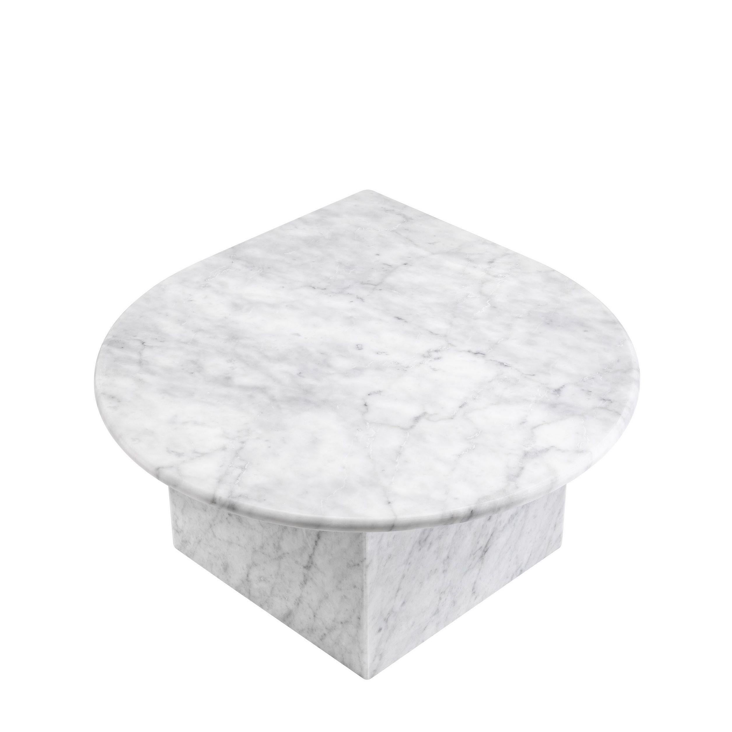 Ère spatiale Ensemble de trois tables basses gigognes italiennes en marbre blanc de style design des années 1970 en vente