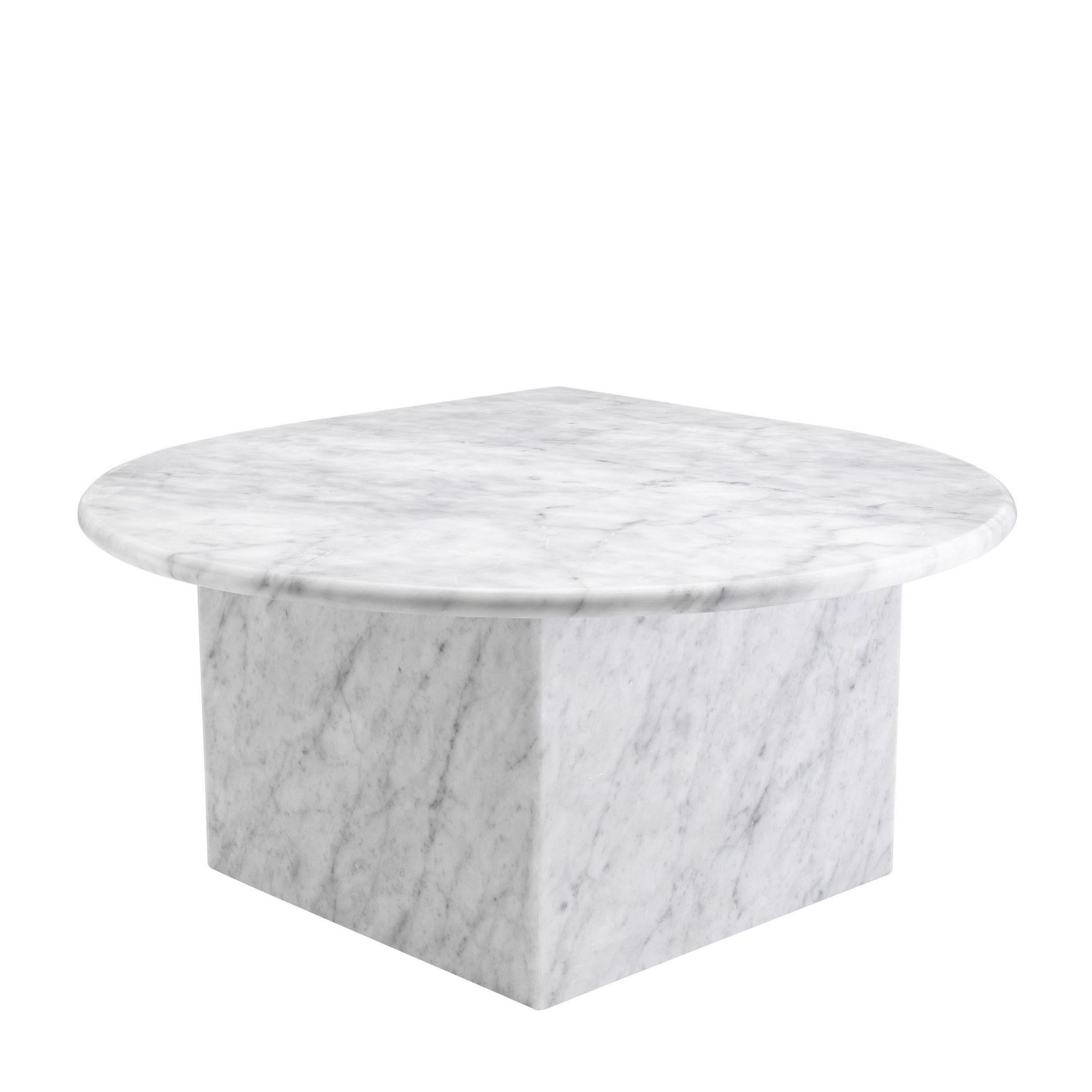 Italian 1970s Design Style White Marble Set of Three Nesting Coffee Tables In New Condition For Sale In Tourcoing, FR