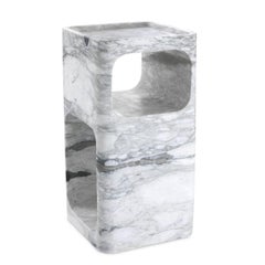 Italian 1970s Design Style White Marble Side Table