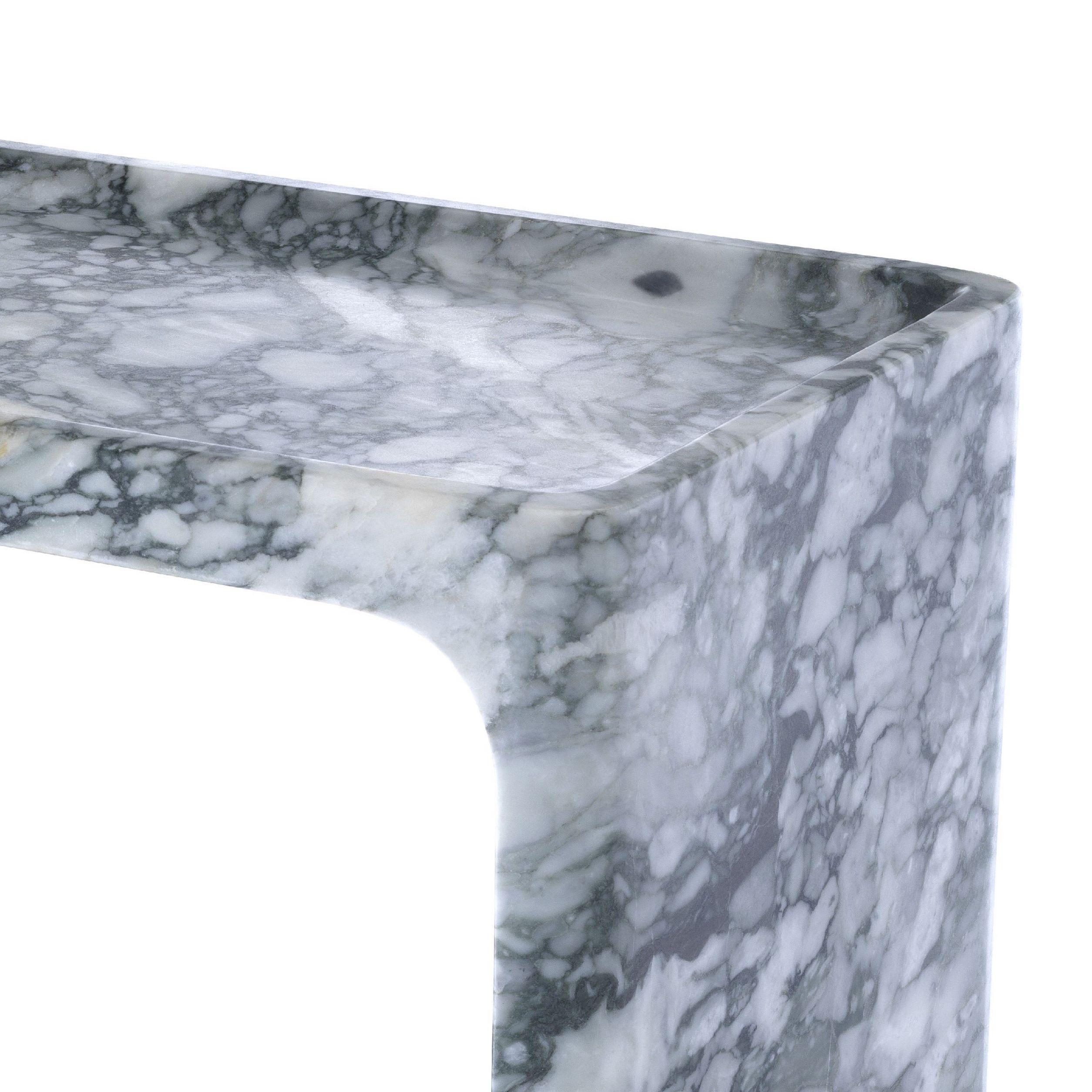 Unknown Italian 1970s Design Style White Marble Square Side Table For Sale