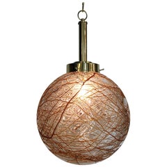 Italian 1970s Glass Globe Pendant Light