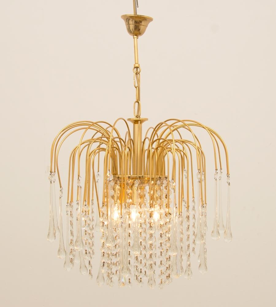 Italian 1970s Gold-Plated Pendant Light In Good Condition In London, Greenwich
