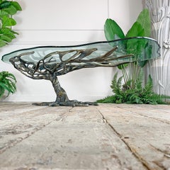 Italian 1970’s Hand Crafted Bronze Tree Form Coffee Table