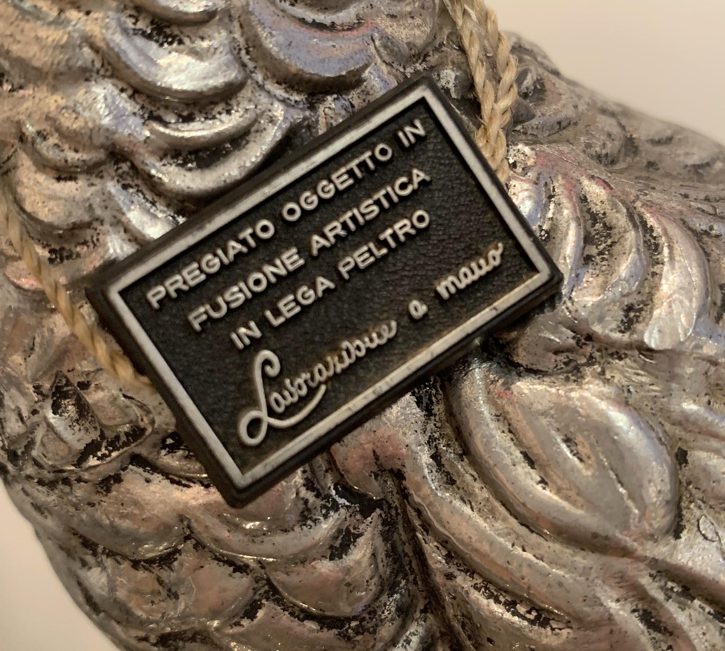 Italian 1970s Handmade Pewter Duck by Mauro Manetti For Sale 2
