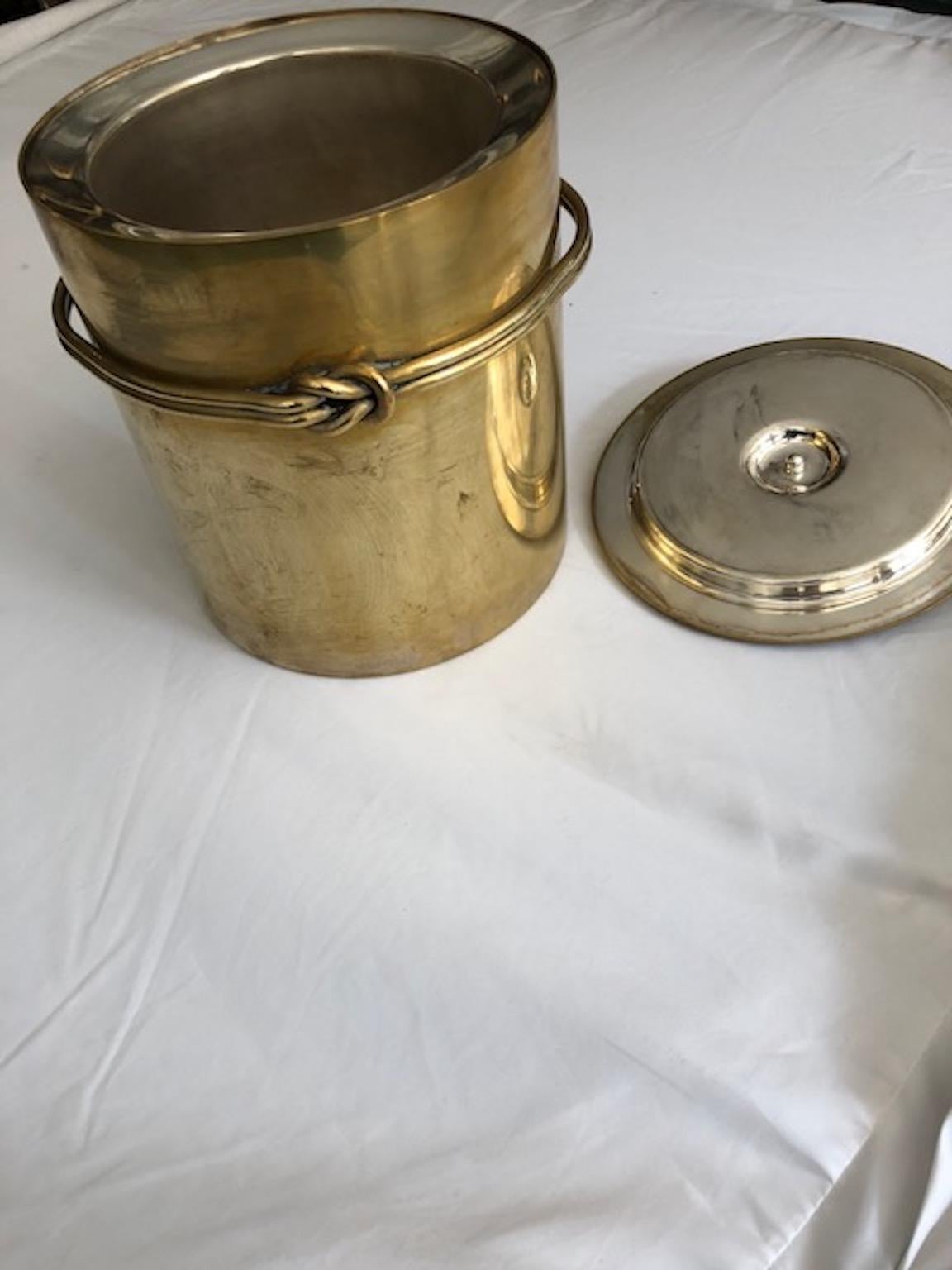 20th Century Italian 1970s Ice Bucket in Brass