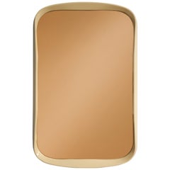 Italian 1970s Lacquered and Rose Gold Glass Rectangular Mirror