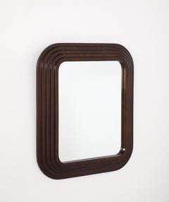 Italian 1970's Lacquered Metal Wall Mirror