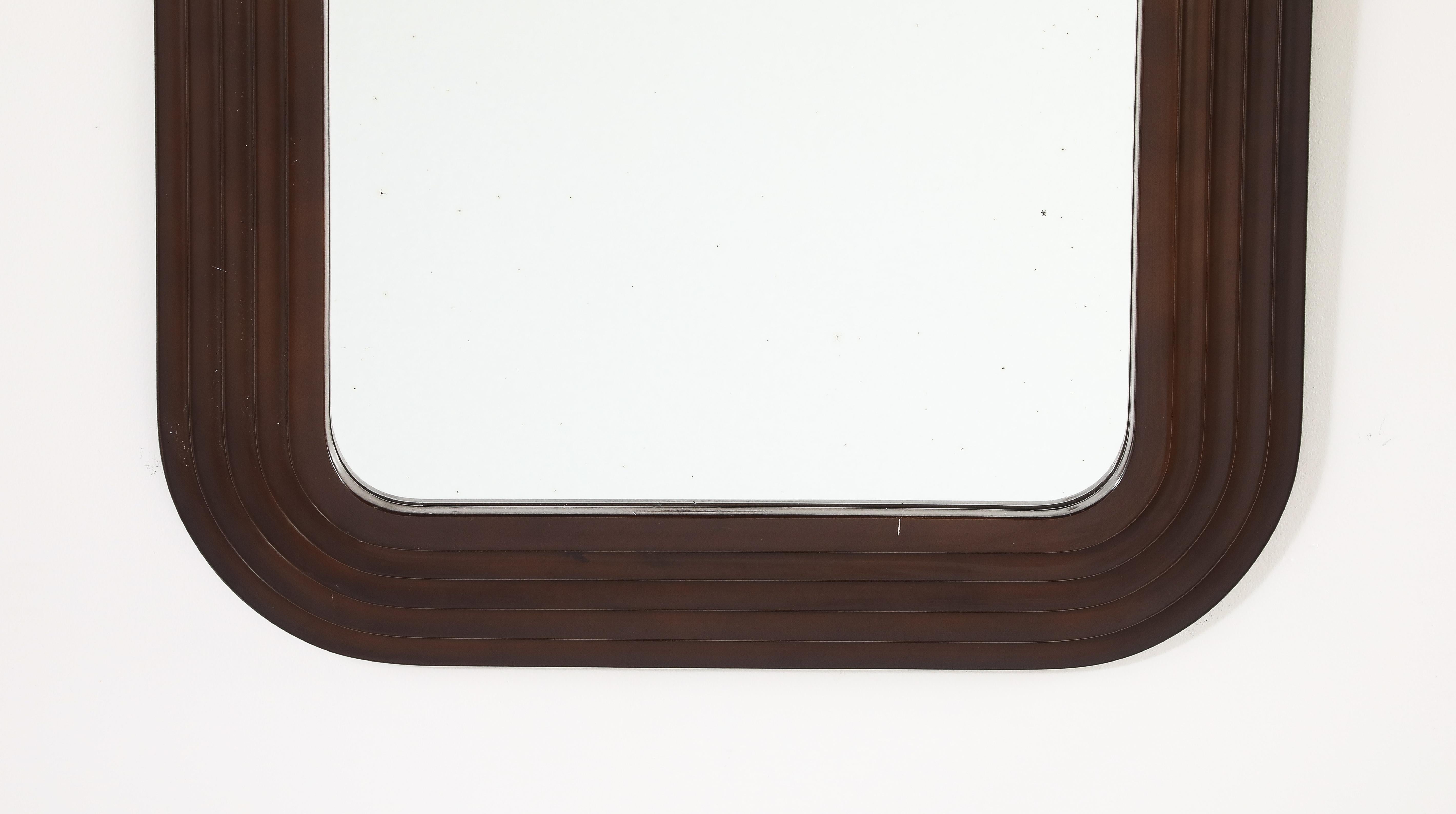 Laqué Miroir mural italien en métal laqué des années 1970 en vente