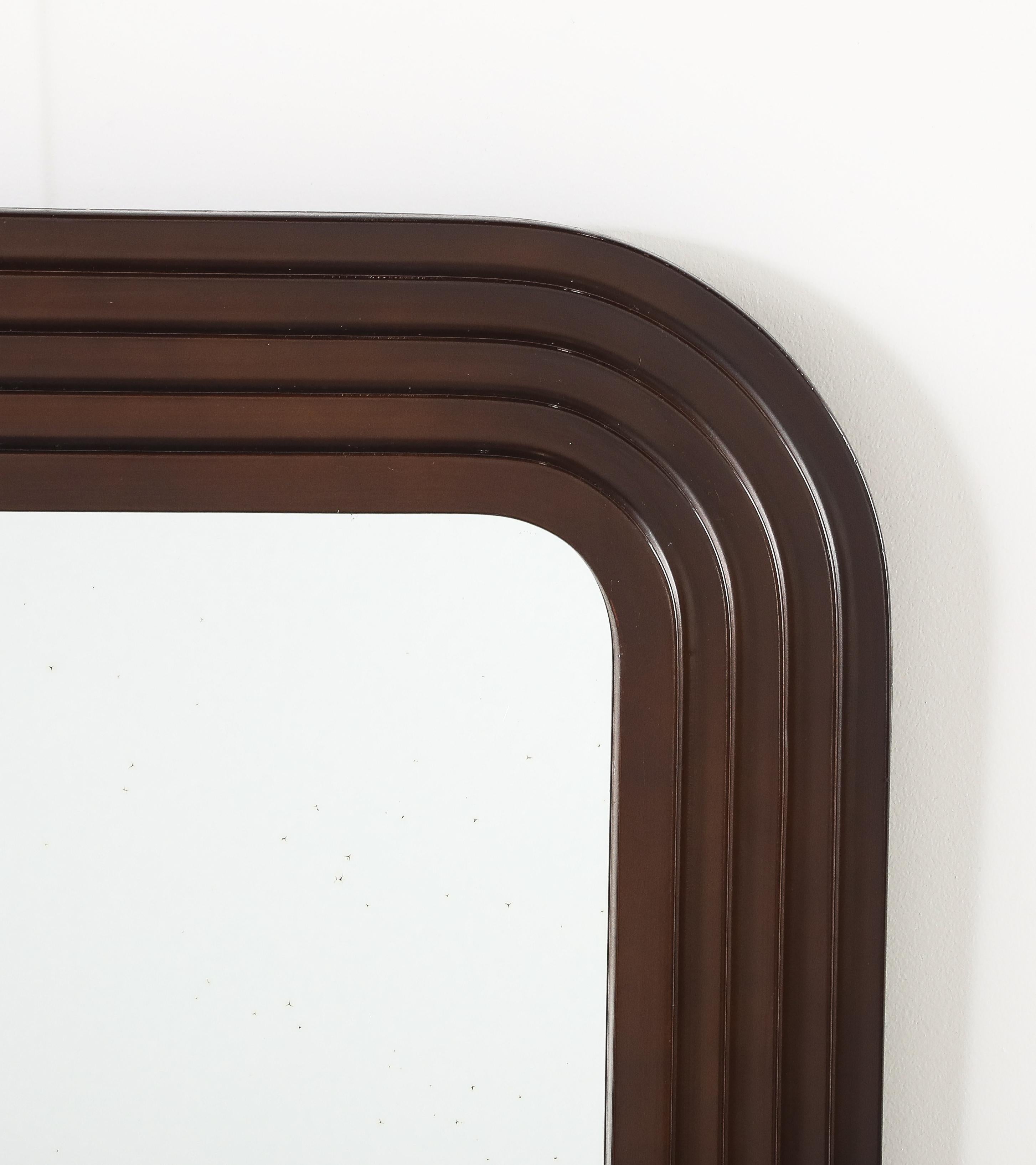 Miroir mural italien en métal laqué des années 1970 Bon état - En vente à New York, NY