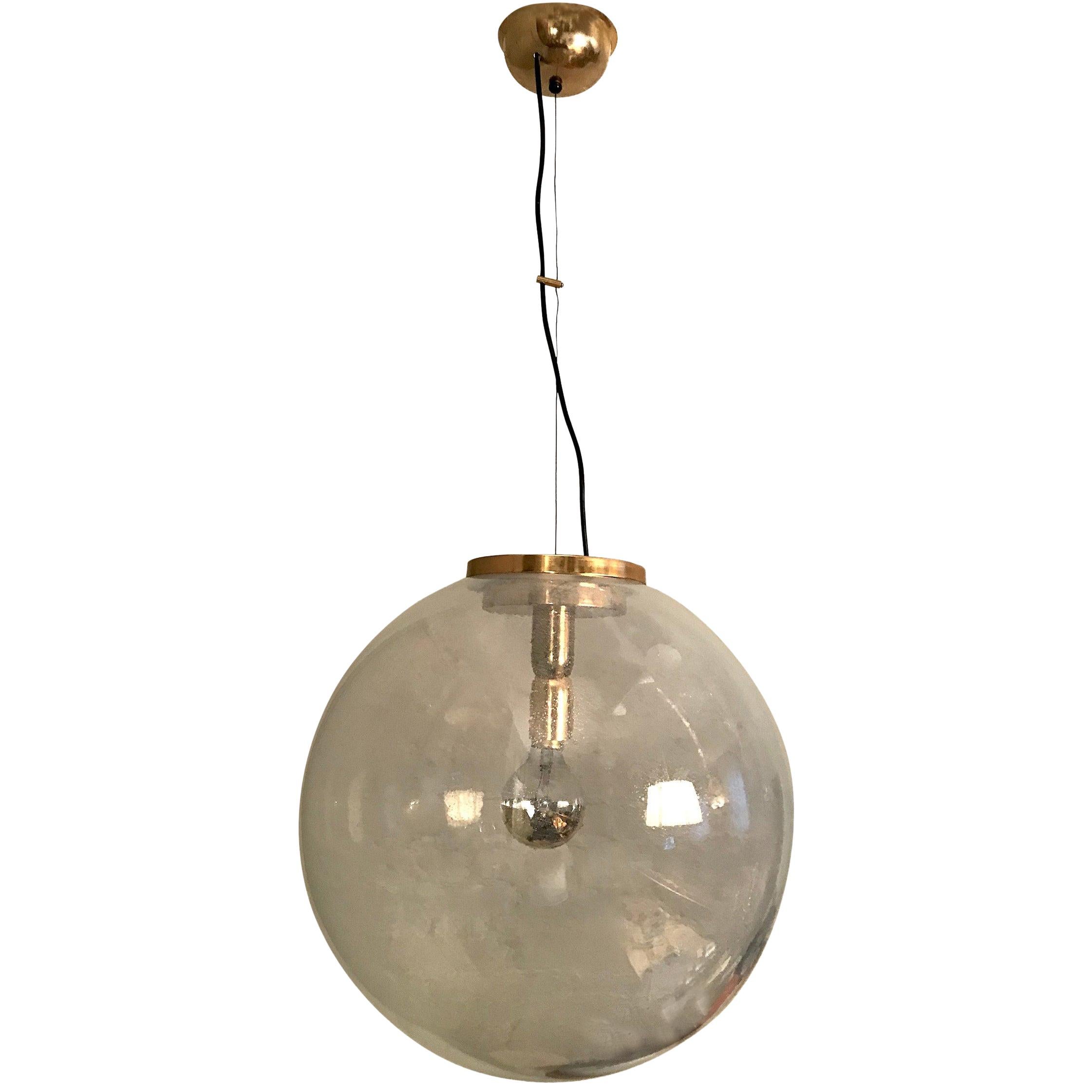 Italian 1970s Large Poligoso Globe Pendant Light