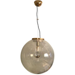 Italian 1970s Large Poligoso Globe Pendant Light