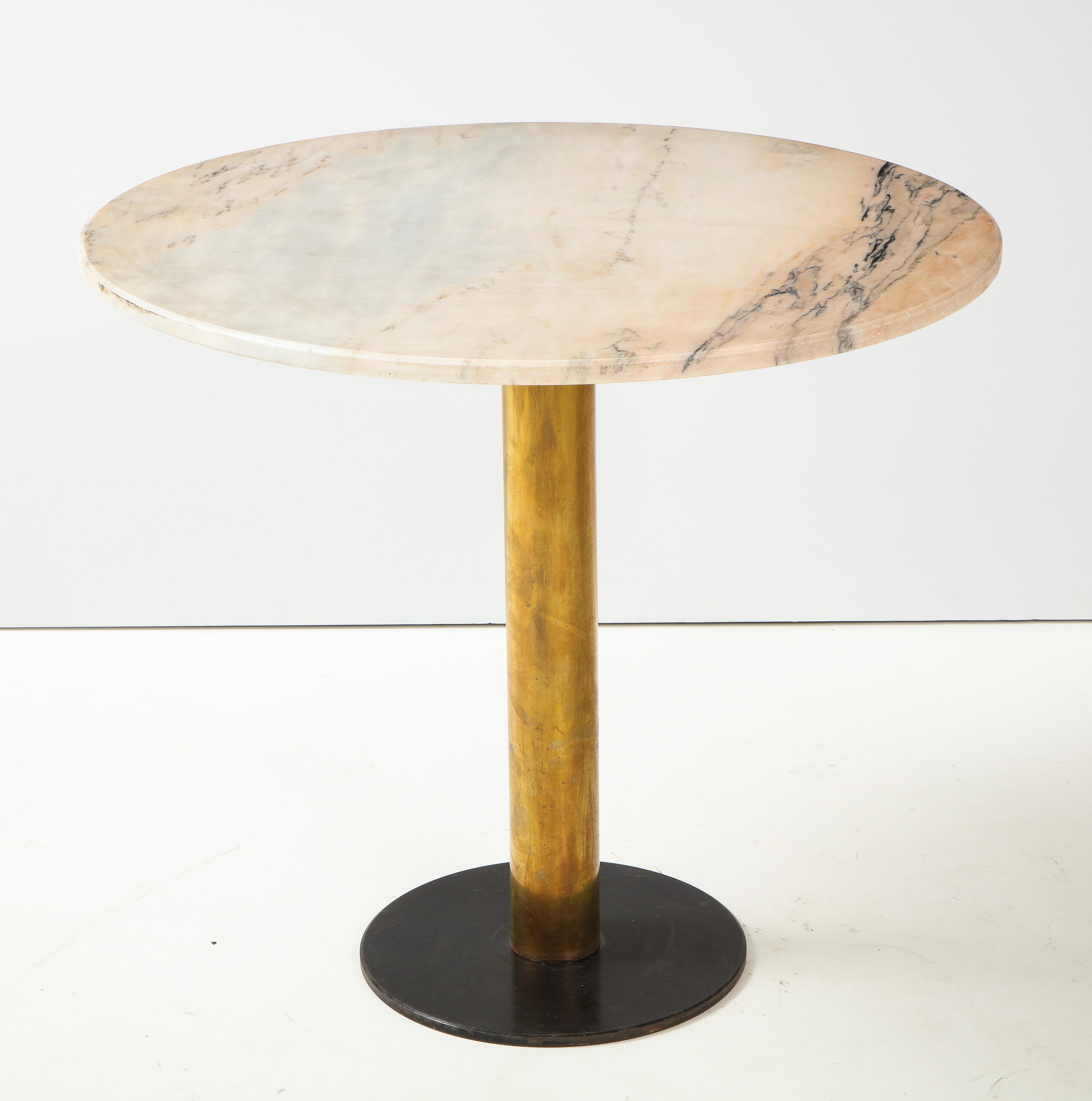 Italian 1970's Marble and Brass Café Table 5