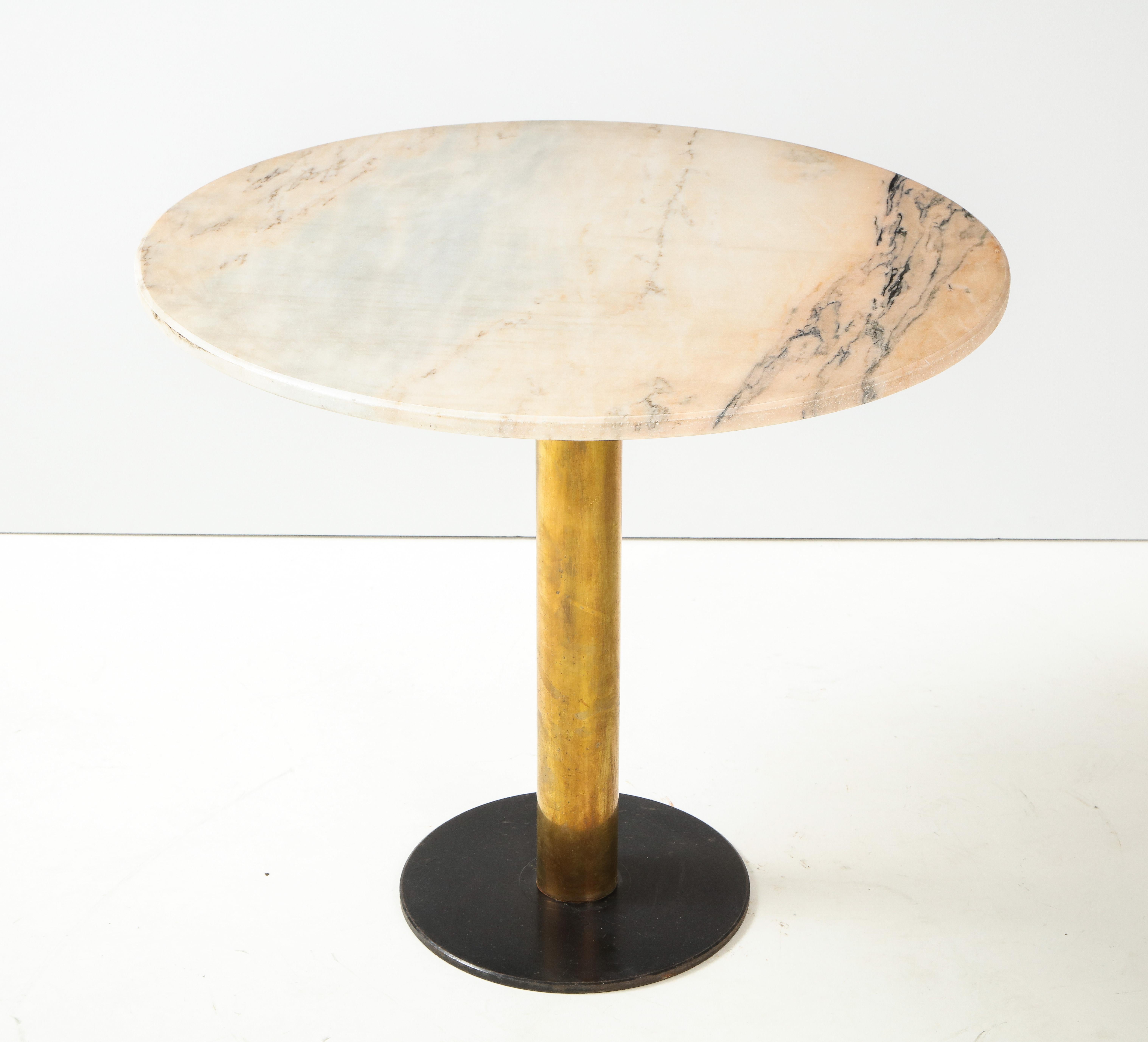 Italian 1970's Marble and Brass Café Table 6